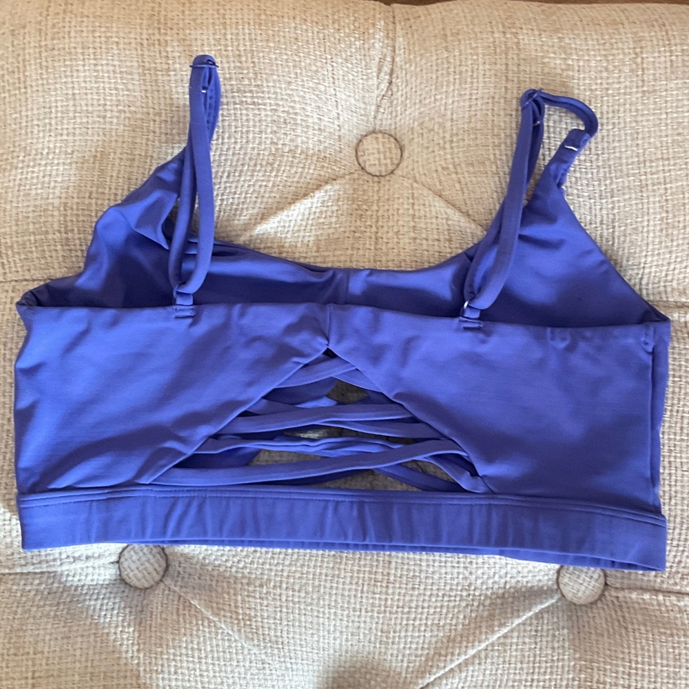 PINK Victoria's Secret Purple Sports Bra Cross Straps In Front And Back Small - Picture 3 of 3